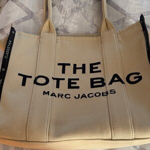 Marc Jacobs Beige Jaquard Tote with Black Logo